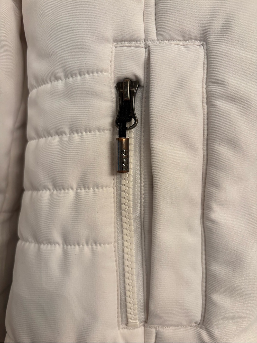 Lolë White Cream Quilted Hooded Mid-Length Puffer Jacket Coat - Picture 9 of 9